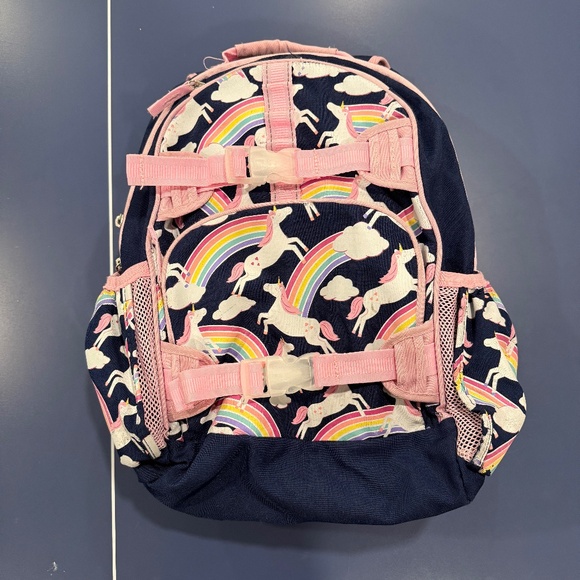 Pottery Barn Kids Navy Rainbow Unicorn Glow-in-the-Dark Mackenzie Backpack - Picture 1 of 7
